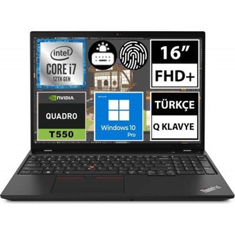Lenovo Thinkpad P16S 21BT000GTX Harici Quadro T550 Intel Core i7 1260P 16 GB Ram 1 TB SSD 16 inç Full HD Windows 10 Pro Laptop