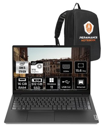 Lenovo V15 Gen 3 82TT008PTX Dahili Intel Iris Xe Graphics Eligible Intel Core i5 1235U 16 GB Ram 512 GB SSD 15.6 inç Full HD FreeDos Laptop + PER4 Çanta