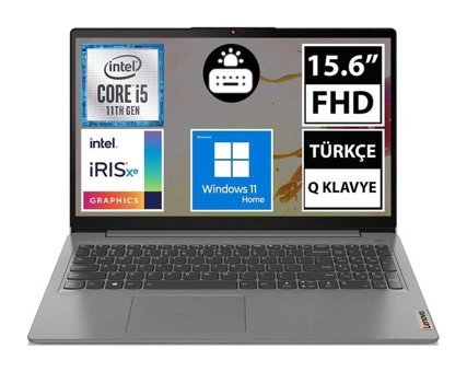 Lenovo IdeaPad 3 15ITL6 82H80369TX Dahili Intel Iris Xe Graphics Eligible Intel Core i5 1155G7 8 GB Ram 512 GB SSD 15.6 inç Full HD Windows 11 Home Laptop