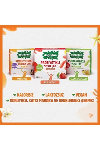 Doğadan Probiyotikli Rooibos Çayı Karışık Poşet Bitki Çayı 14 Adet