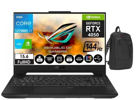 Asus TUF Gaming F15 FX507ZU4-LP05023 Harici GeForce RTX 4050 Intel Core i7 12700 32 GB Ram 1 TB SSD 15.6 inç Full HD Windows 11 Pro Oyuncu Laptop + Zetta Çanta