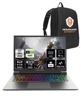 Casper Excalibur G911 Harici GeForce RTX 4090 Intel Core i9 13900HX 8 GB Ram 1 TB SSD 16 inç QHD FreeDos Oyuncu Laptop + PER4 Çanta