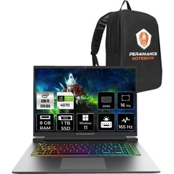 Casper Excalibur G9111390EX70XCP383 Harici GeForce RTX 4070 Intel Core i9 13900HX 8 GB Ram 1 TB SSD 16 inç QHD Windows 11 Pro Oyuncu Laptop + PER4 Çanta