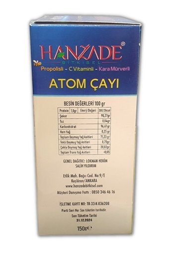 Hanzade Atom Çayı Karışık Bitki Çayı 3 Adet 150 gr