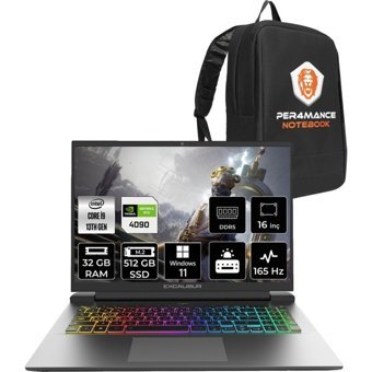 Casper Excalibur G9111390EX90XCP357 Harici GeForce RTX 4090 Intel Core i9 13900HX 32 GB Ram 512 GB SSD 16 inç QHD Windows 11 Home Oyuncu Laptop + PER4 Çanta