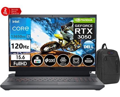 Dell G15 5530 G5530240100523 Harici GeForce RTX 3050 Intel Core i7 13650HX 32 GB DDR5 Ram 1 TB SSD 15.6 inç Full HD Windows 11 Pro Oyuncu Laptop + WeblegelsinÇanta