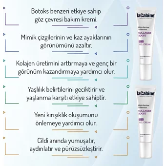 Lacabine Boost Tüm Ciltler için Göz Çevresi Krem Tüp 15 ml