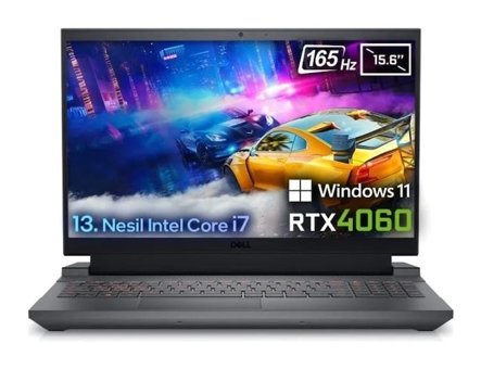 Dell Gaming G15 5530 G155530013WHA1 Harici GeForce RTX 4060 Intel Core i7 13650HX 16 GB Ram 512 GB SSD 15.6 inç Full HD Windows 11 Home Oyuncu Laptop