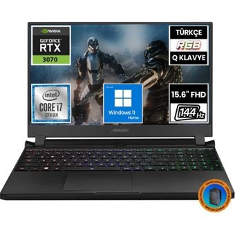Gigabyte Aorus 5 SE4 73TR213SH08 CNT009 Harici GeForce RTX 3070 Intel Core i7 12700H 32 GB Ram 1 TB SSD 15.6 inç Full HD Windows 11 Home Oyuncu Laptop