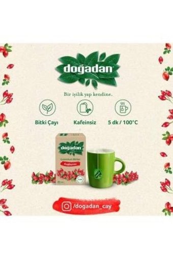 Doğadan Geleneksel Bitkiler Kuşburnu Poşet Bitki Çayı 20 Adet
