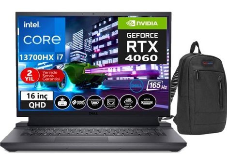 Dell G16 7630 G7630240101007 Harici GeForce RTX 4060 Intel Core i7 13700HX 96 GB DDR5 Ram 512 GB SSD 16 inç QHD FreeDos Oyuncu Laptop + WeblegelsinÇanta