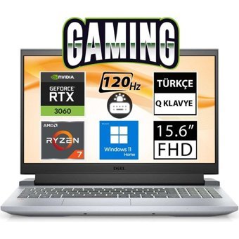 Dell G15 5525 G5525970EU Harici GeForce RTX 3060 AMD Ryzen 7 6800H 16 GB Ram 1 TB SSD 15.6 inç Full HD Windows 11 Home Oyuncu Laptop