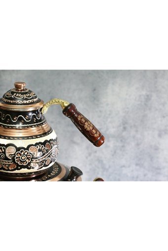Copper Studio 999 5 lt Su Kapasiteli Metal Tek Demlikli Tek Musluklu Metal Elektrikli Semaver Gold