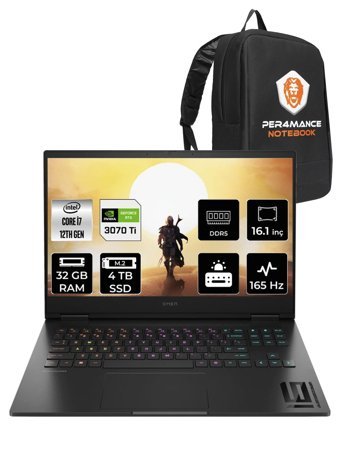 HP Omen 16 7H8Z5EA Harici GeForce RTX 3070Ti Intel Core i7 12700H 32 GB Ram 2 TB SSD 16.1 inç QHD FreeDos Oyuncu Laptop + PER4 Çanta