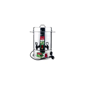 Yonca 1500 W Çelik Tek Demlikli 60 Bardak Çift Musluklu Çelik Elektrikli Semaver İnox