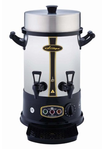 Damga D1160 Çelik Tek Demlikli 160 Bardak Çift Musluklu Çelik Elektrikli Semaver İnox