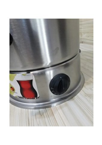 Yonca 2000 W 14 lt Su Kapasiteli Çelik Tek Demlikli 160 Bardak Çift Musluklu Çelik Elektrikli Semaver İnox
