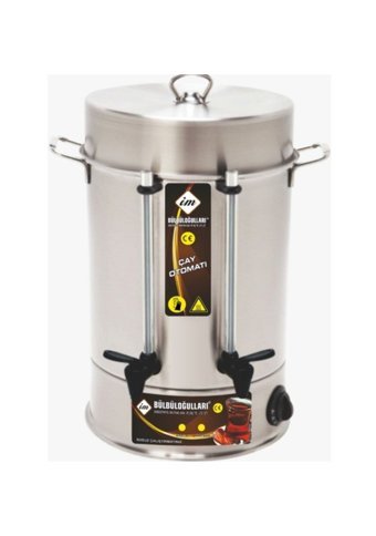 Bülbüloğulları 2000 W 12 lt Su Kapasiteli Çelik Tek Demlikli 120 bardak Çift Musluklu Çelik Elektrikli Semaver İnox
