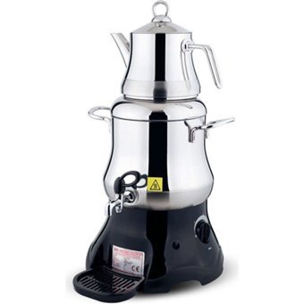Ern 1500 W 4.5 lt Su Kapasiteli Çelik Tek Demlikli Tek Musluklu Çelik Elektrikli Semaver Sİyah