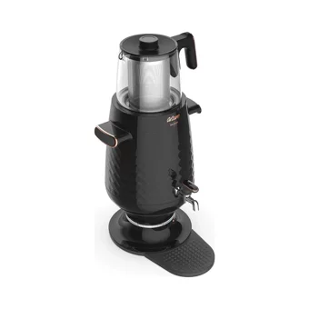 Arzum AR3083 Ehlikeyf 2200 W 3.5 lt Su Kapasiteli Cam Tek Demlikli Tek Musluklu Plastik Elektrikli Semaver Siyah