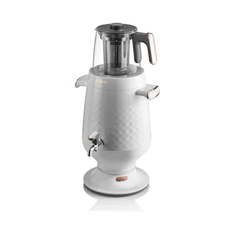 Arzum AR3083 Ehlikeyf 2200 W 3.5 lt Su Kapasiteli Cam Tek Demlikli Tek Musluklu Plastik Elektrikli Semaver Beyaz