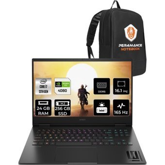 HP Omen 16 WF0011NT 81T48EAPN342 Harici GeForce RTX 4080 Intel Core i7 13700HX 24 GB Ram 256 GB SSD 16.1 inç Full HD FreeDos Oyuncu Laptop + PER4 Çanta