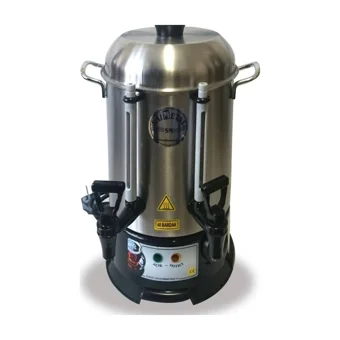 Saim Metal 2500 W Çelik Tek Demlikli 60 Bardak Çift Musluklu Çelik Elektrikli Semaver İnox