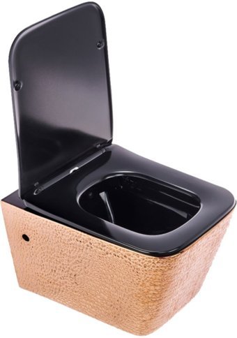 Pure Crocodıle WH-774 29 cm Seramik Kanallı Arkadan Çıkışlı Gömme Duvara Sıfır Asma Gömme Klozet Rose + Soft Kapak