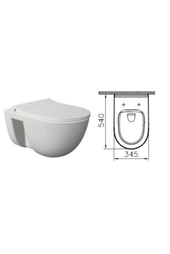 Vitra S40 30 cm Seramik Kanalsız Gömme Duvara Sıfır Asma Gömme Klozet Beyaz + Yavaş Kapanan Kapak
