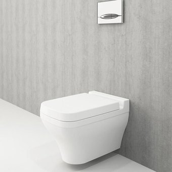Bocchi Scala 52 cm Kanallı Arkadan Çıkışlı Gömme Duvara Sıfır Asma Gömme Klozet Beyaz + Yavaş Kapanan Kapak