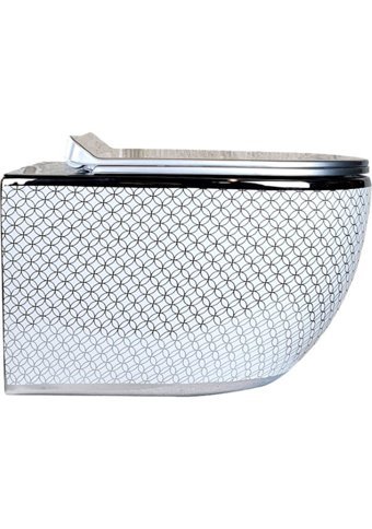 Pure Cırcular WH-750N 31 cm Plastik Kanalsız Arkadan Çıkışlı Gömme Duvara Sıfır Asma Gömme Klozet Gümüş + Soft Kapak