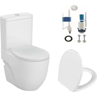 Vitra Norm 501 36 cm Seramik Kanalsız Alttan Çıkışlı Duvara Sıfır Asma Gömme Klozet Beyaz + Rezervuar İç Takım + Yavaş Kapanan Kapak