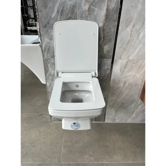 Seramiksan Silva Seramik Kanallı Arkadan Çıkışlı Gömme Duvara Sıfır Asma Gömme Klozet Beyaz + Soft Kapak