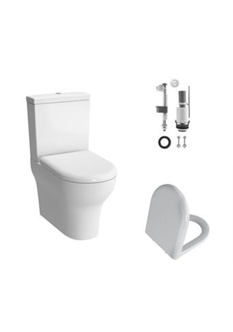 Vitra Zentrum Seramik Kanallı Alttan Çıkışlı Asma Klozet Beyaz + Soft Kapak + Basmalı İç Takım