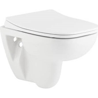 Seramiksan Petite Rim Out Seramik Kanalsız Arkadan Çıkışlı Gömme Duvara Sıfır Asma Gömme Klozet Beyaz + Soft Kapak