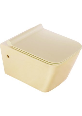 Pure WH-775 29 cm Plastik Kanallı Arkadan Çıkışlı Duvara Sıfır Asma Gömme Klozet Bej + Soft Kapak