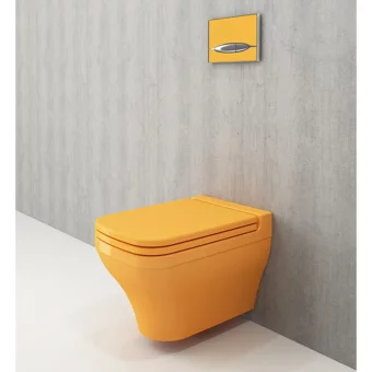 Bocchi Scala 52 cm Seramik Kanallı Gömme Duvara Sıfır Asma Gömme Klozet Siyah + Tuttı S Klozet Kapak