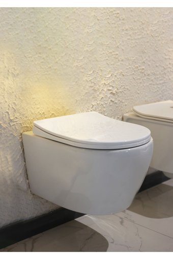 Seramiksan Stella Seramik Gömme Asma Gömme Klozet Beyaz + Soft Close Kapak + Gömme Rezervuar