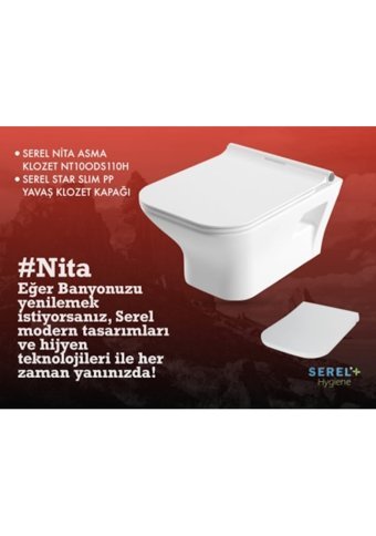 Serel Nita Seramik Kanallı Gömme Duvara Sıfır Asma Klozet Beyaz