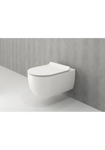 Bocchi V Tondo 54.5 cm Seramik Arkadan Çıkışlı Gömme Duvara Sıfır Asma Gömme Klozet Beyaz + Slim Kapak + Gömme Rez. + Kumanda Paneli + Stop Valf