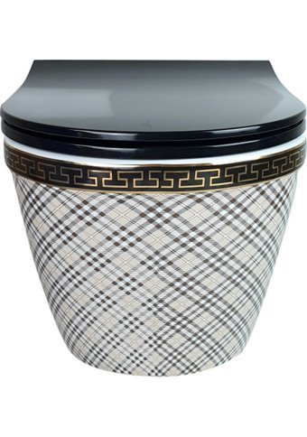 Pure Ekose WH-806 30 cm Seramik Kanallı Arkadan Çıkışlı Duvara Sıfır Asma Gömme Klozet Turkuaz + Soft Kapak