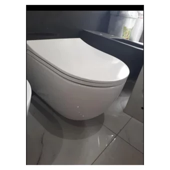 Bagno Bianco Lizbon Seramik Kanalsız Arkadan Çıkışlı Gömme Duvara Sıfır Asma Klozet Beyaz