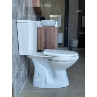 Seramiksan Natura Seramik Kanallı Alttan Çıkışlı Ayaklı Gömme Klozet Beyaz + Rezervuar + Soft Kapak + İç Takım