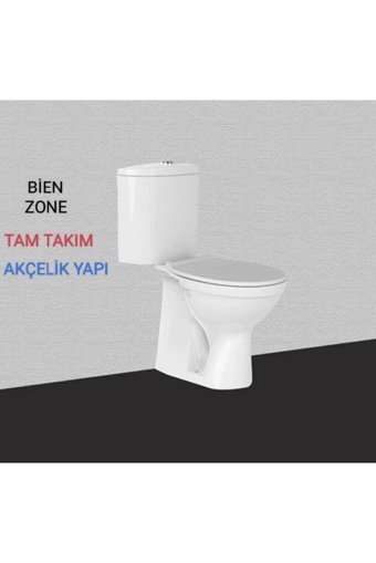 Bien Zone Seramik Kanallı Alttan Çıkışlı Ayaklı Gömme Klozet Beyaz + Rezervuar + Bien İç Takım + Bien Kapak + Ara Musluk