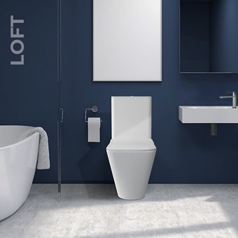 Newarc Loft 36 cm Seramik Kanallı Arkadan Çıkışlı Ayaklı Klozet Beyaz