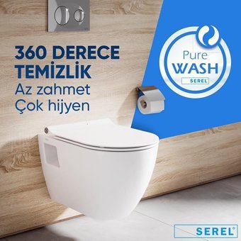 Serel Smart Seramik Kanalsız Arkadan Çıkışlı Gömme Duvara Sıfır Asma Gömme Klozet Beyaz