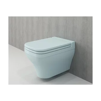 Bocchi Scala 52 cm Seramik Kanallı Arkadan Çıkışlı Gömme Duvara Sıfır Asma Gömme Klozet Buz Mavi