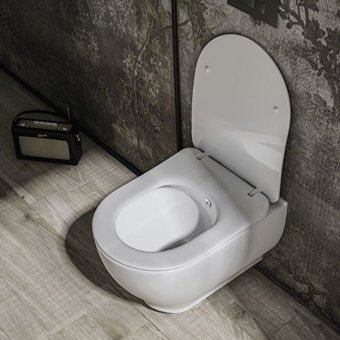 Lucco Garcia 37 cm Seramik Kanalsız Alttan Çıkışlı Gömme Duvara Sıfır Asma Gömme Klozet Beyaz