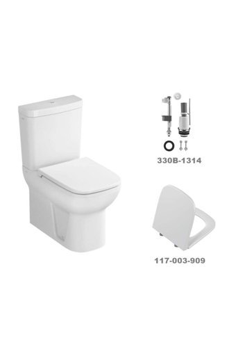 Vitra S20 Seramik Kanallı Alttan Çıkışlı Asma Klozet Beyaz + Soft Kapak + Basmalı İç Takım