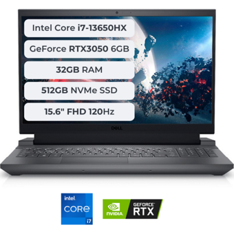 Dell G15 5530 G155530005U-32GB Harici GeForce RTX 3050 Intel Core i7 13650HX 32 GB Ram 512 GB SSD 15.6 inç Full HD Ubuntu Oyuncu Laptop